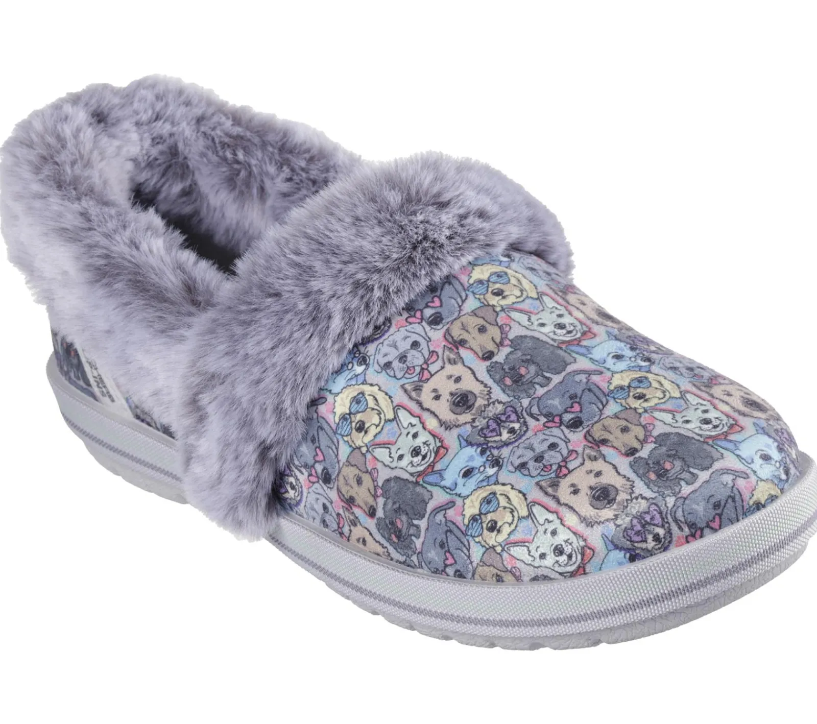 Calçado Sem Atacadores|Slippers-SKECHERS Slip-ins: BOBS Too Cozy - Family Tree CINZENTO / MENTA
