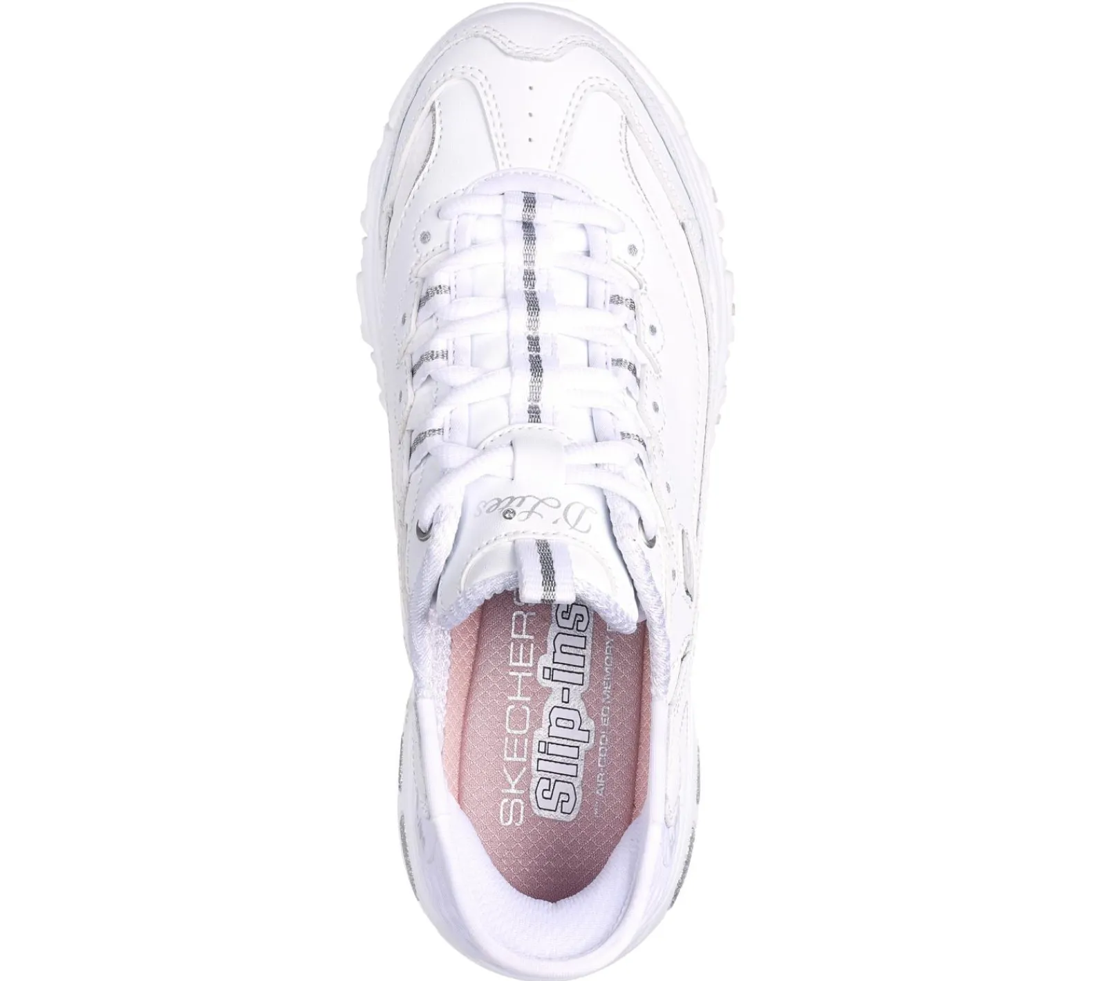 Calçado Sem Atacadores|Hands Free Slip-Ins-SKECHERS Slip-ins: D'Lites - New Scene BRANCO / PRATEADO