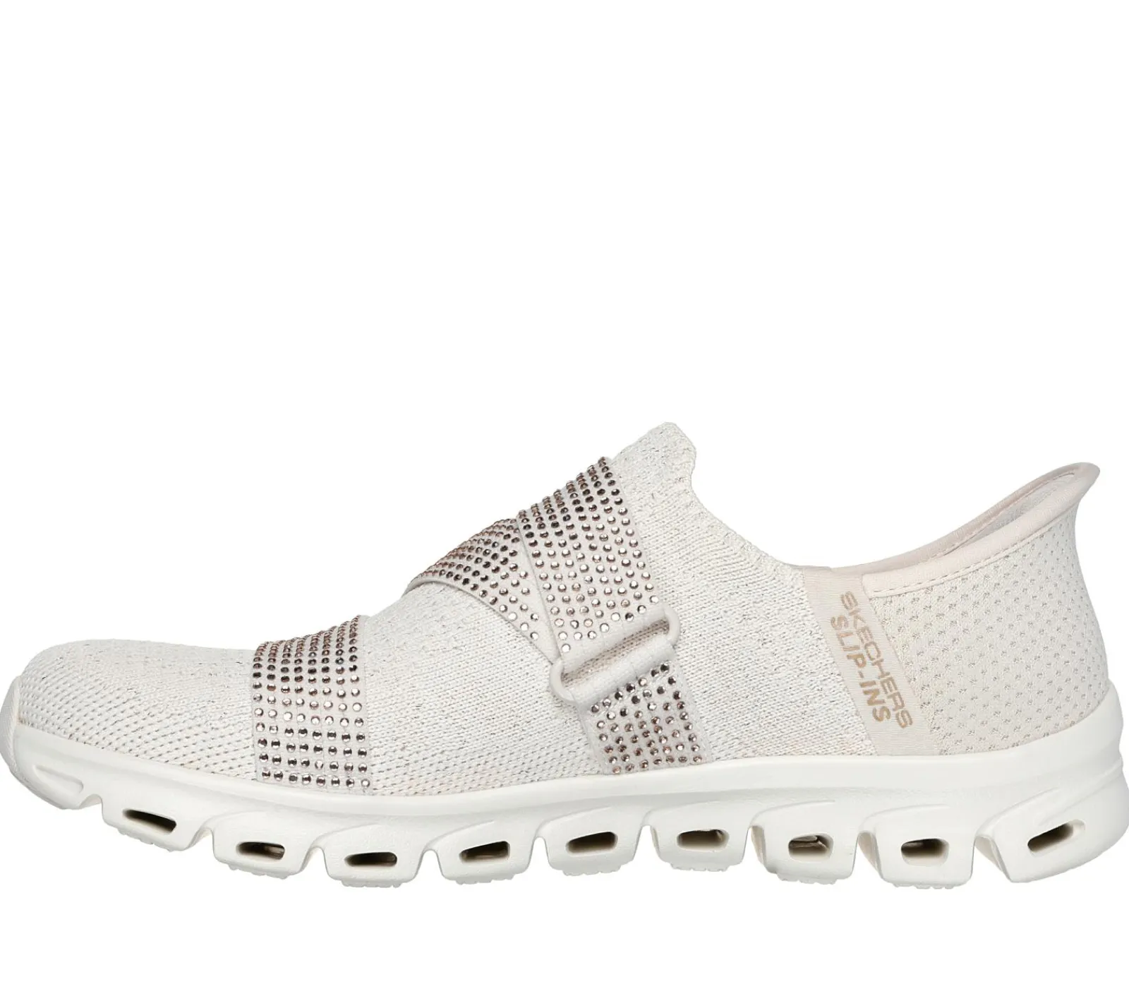 Calçado Sem Atacadores|Hands Free Slip-Ins-SKECHERS Slip-ins: Glide-Step - High Shine NATURAL / DOURADO