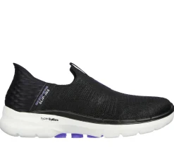 Calçado Sem Atacadores|Hands Free Slip-Ins-SKECHERS Slip-ins: GO WALK 6 - Fabulous View PRETO / LAVANDA