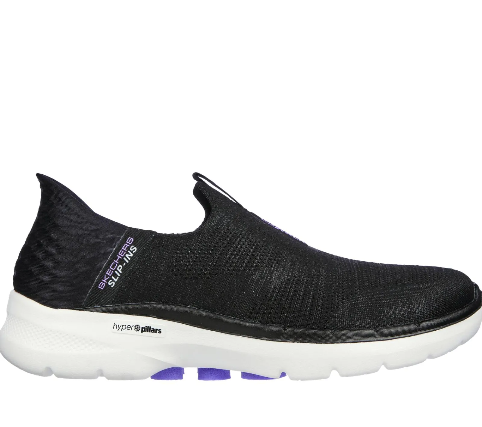 Calçado Sem Atacadores|Hands Free Slip-Ins-SKECHERS Slip-ins: GO WALK 6 - Fabulous View PRETO / LAVANDA