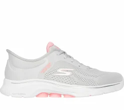 Calçado Sem Atacadores|Hands Free Slip-Ins-SKECHERS Slip-ins: GO WALK 7 - Valin CINZENTO / ROSA