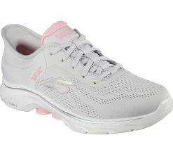 Calçado Sem Atacadores|Hands Free Slip-Ins-SKECHERS Slip-ins: GO WALK 7 - Valin CINZENTO / ROSA