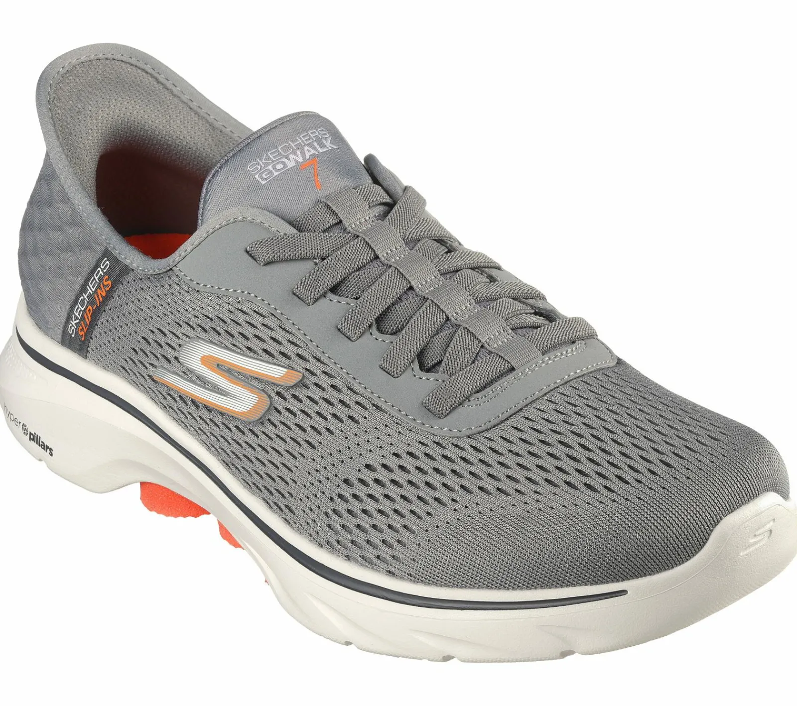 Calçado Sem Atacadores|Hands Free Slip-Ins-SKECHERS Slip-ins: GO WALK 7 - Free Hand 2 CINZENTO / LARANJA