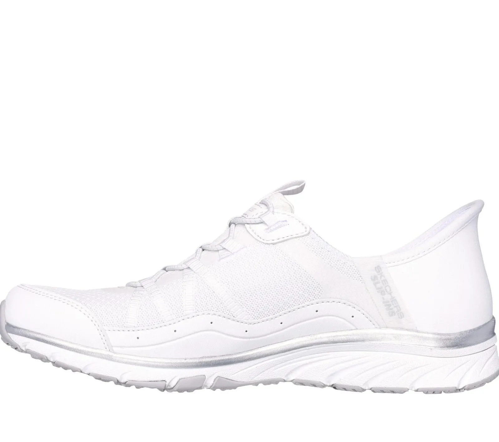 Calçado Sem Atacadores|Hands Free Slip-Ins-SKECHERS Slip-ins: Gratis Sport - Leisurely BRANCO / PRATEADO