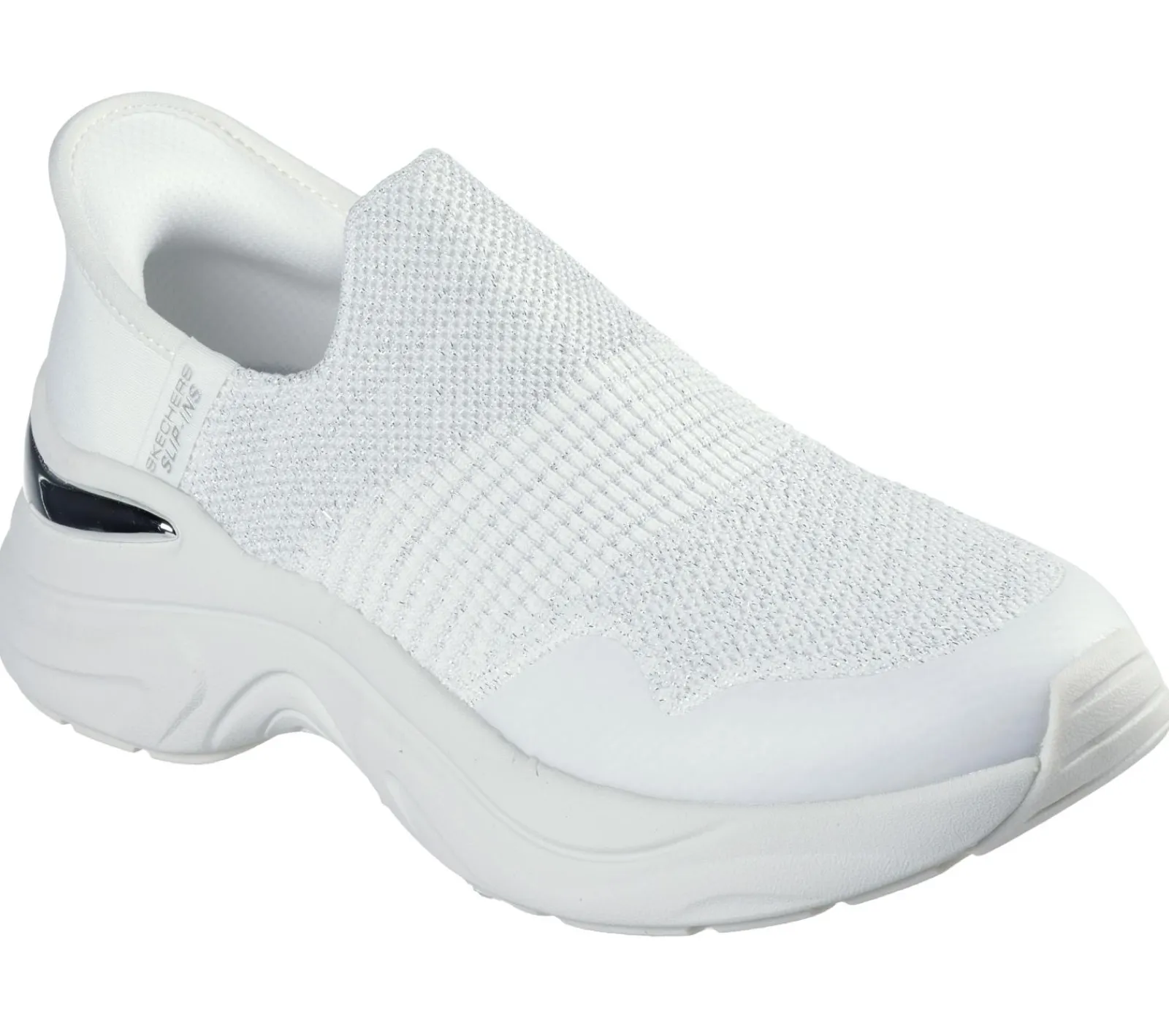 Calçado Sem Atacadores|Hands Free Slip-Ins-SKECHERS Slip-ins: Hazel - Priya BRANCO / PRATEADO