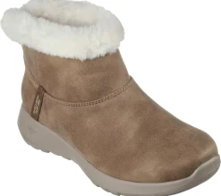 Calçado Sem Atacadores|Botas-SKECHERS Slip-ins: On-the-GO Joy - Cozy Dream CASTANHO CLARO