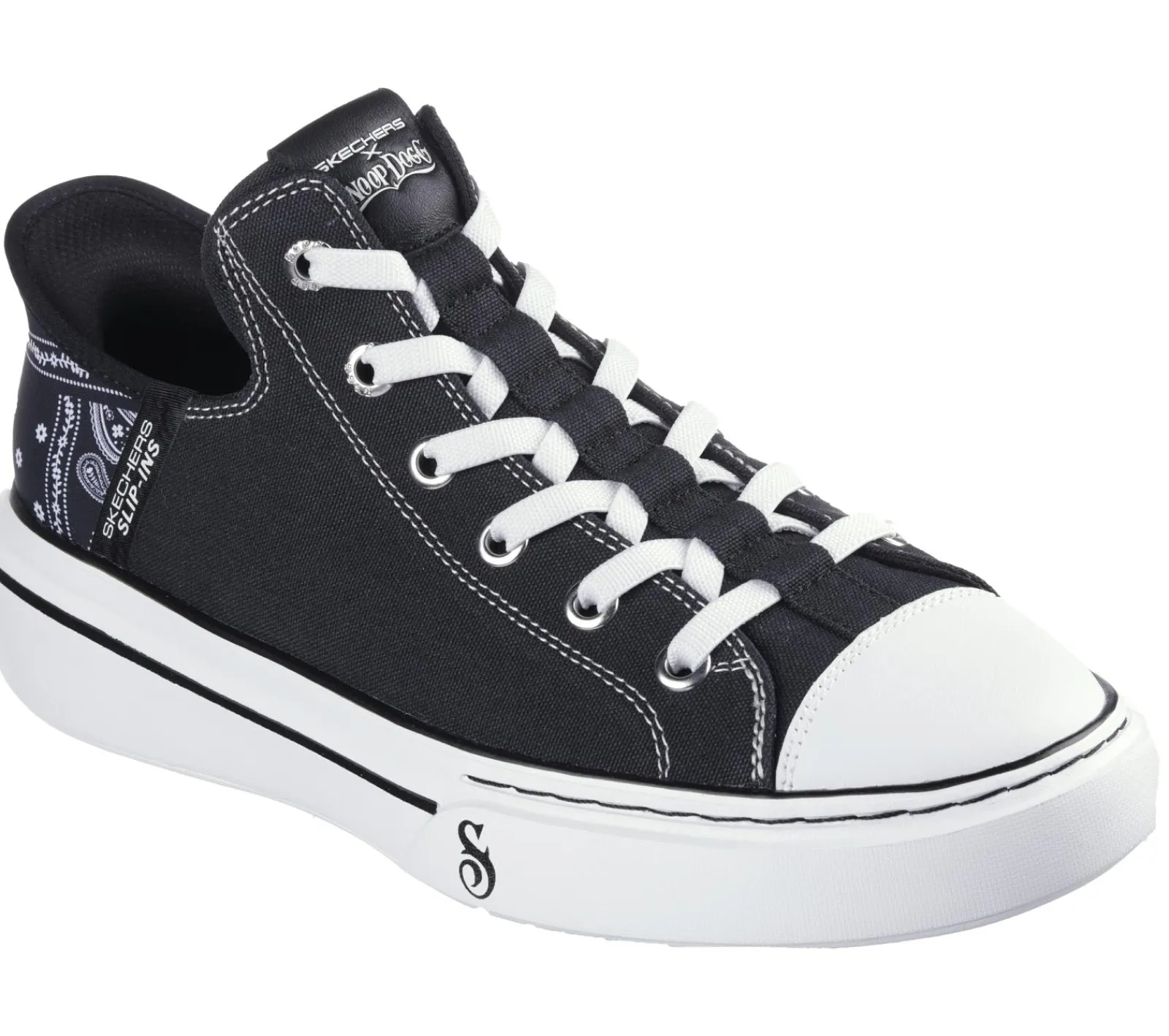 Hands Free Slip-Ins|Sapatilhas Casuais-SKECHERS Slip-ins: Snoop One - OG Canvas PRETO