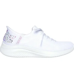 Calçado Sem Atacadores|Hands Free Slip-Ins-SKECHERS Slip-ins: Ultra Flex 3.0 - Shining Glitz BRANCO