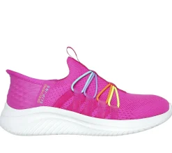 Hands Free Slip-Ins|Sapatilhas-SKECHERS Slip-ins: Ultra Flex 3.0 - Bungee Fun ROSA CHOQUE / MULTICOR