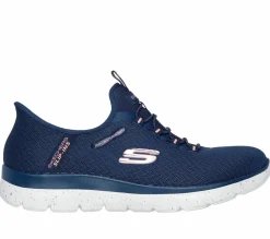 Calçado Sem Atacadores|Hands Free Slip-Ins-SKECHERS Slip-ins Waterproof: Summits - Best Choice NAVY / CORAL