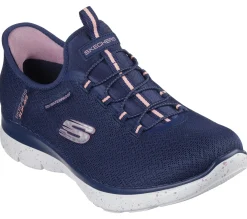 Calçado Sem Atacadores|Hands Free Slip-Ins-SKECHERS Slip-ins Waterproof: Summits - Best Choice NAVY / CORAL