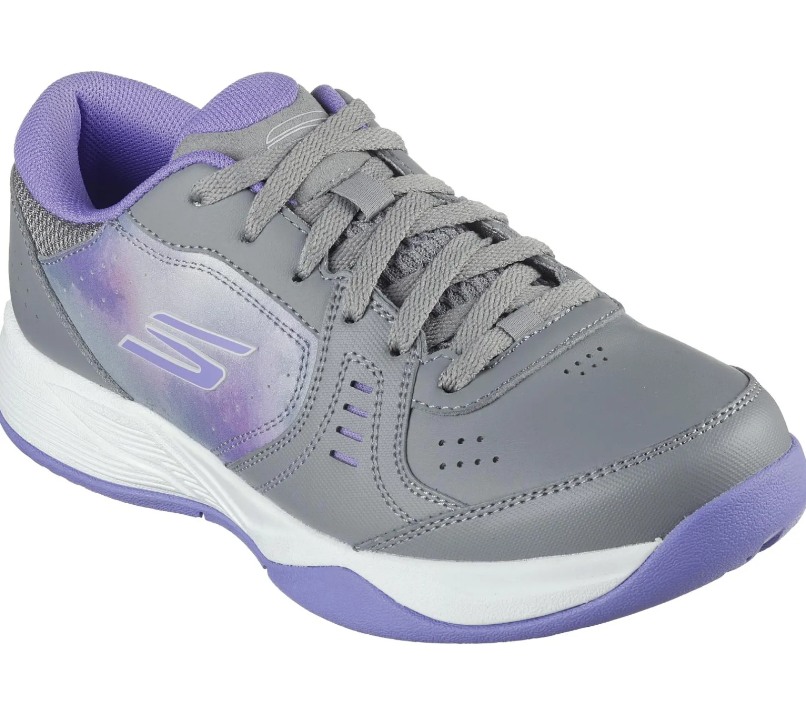 Com Atacadores|Sapatilhas-SKECHERS Viper Court Smash - Pickleball CINZENTO / ROXO