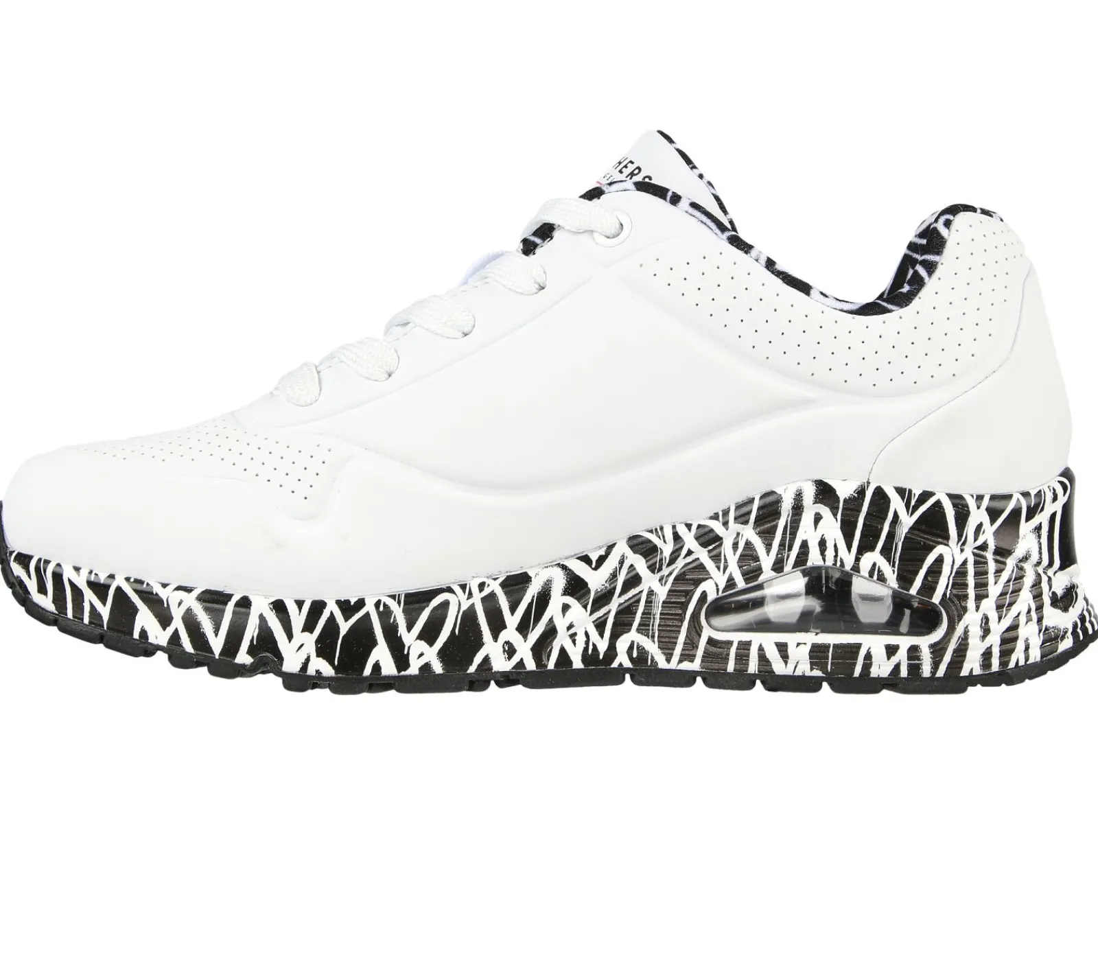 Com Atacadores|Sapatilhas-SKECHERS X JGoldcrown: Uno - Loving Love BRANCO / PRETO
