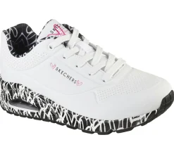Com Atacadores|Sapatilhas-SKECHERS X JGoldcrown: Uno - Loving Love BRANCO / PRETO