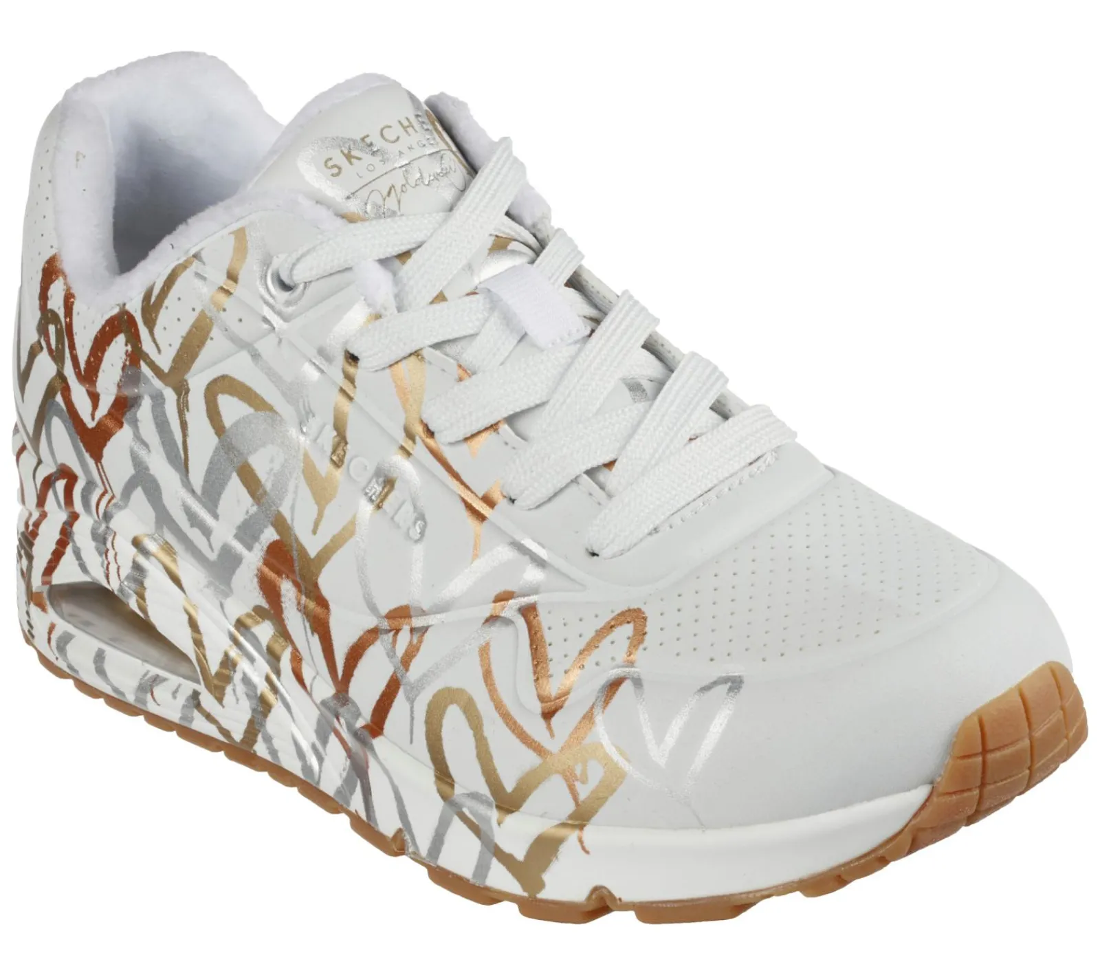 Sapatilhas Casuais|Sapatilhas-SKECHERS X JGoldcrown: Uno - Metallic Love BRANCO / DOURADO