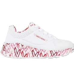 Com Atacadores|Sapatilhas-SKECHERS X JGoldcrown: Uno Lite - Lovely Luv BRANCO / VERMELHO