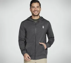 Partes De Cima|Partes De Cima-SKECHERS SKECH-KNITS ULTRA GO Full Zip Hoodie CARVÃO