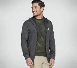 Partes De Cima|Partes De Cima-SKECHERS SKECH-KNITS ULTRA GO Full Zip Hoodie CARVÃO