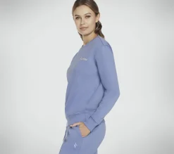 Partes De Cima|Partes De Cima-SKECHERS SKECH-SWEATS Signature Pullover Crew ROXO / PRATEADO