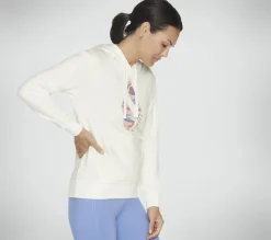 Partes De Cima|Partes De Cima-SKECHERS SKECH-SWEATS Watercolor Diamond Pullover Hoodie BRANCO / PRATEADO