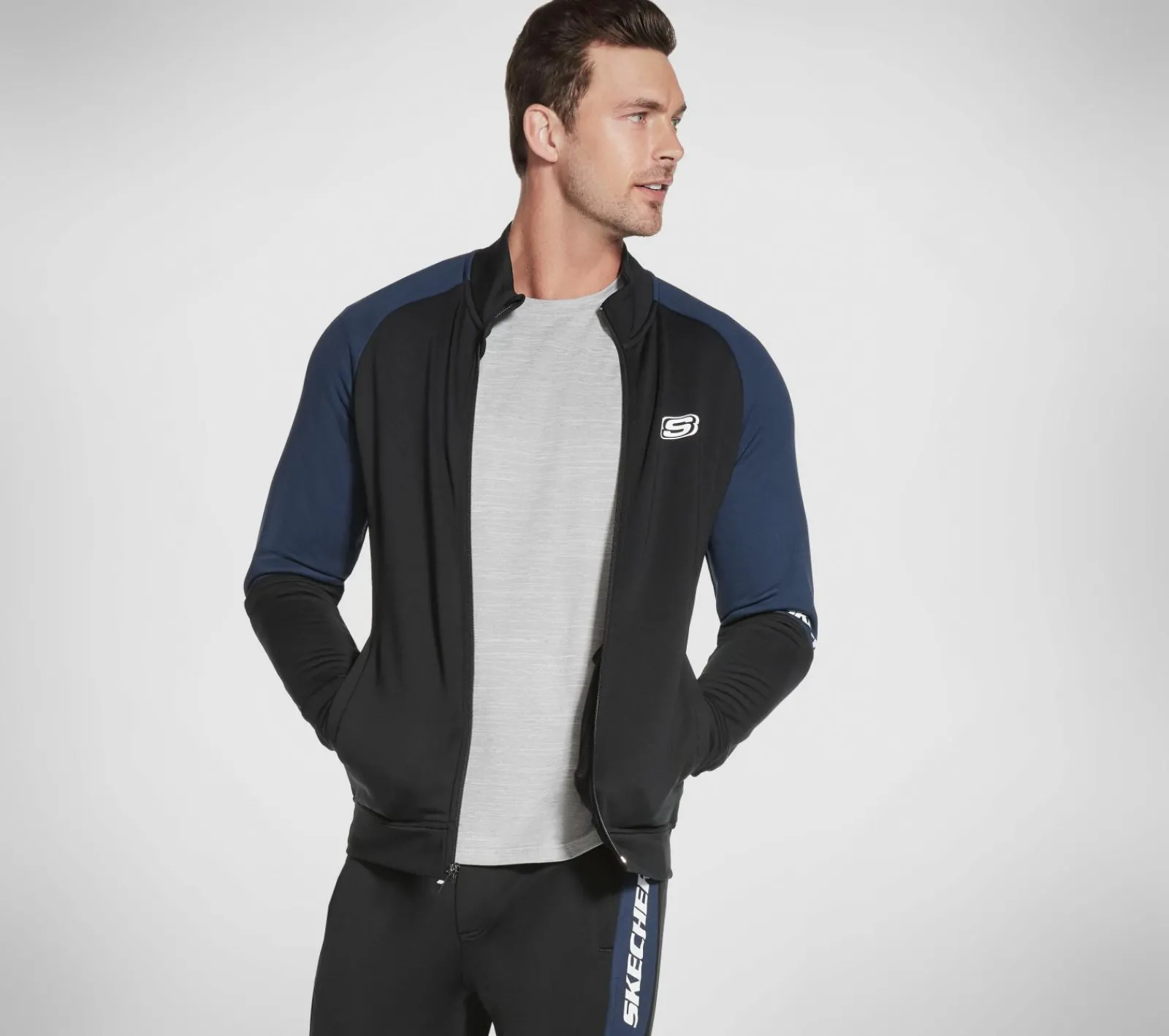 Partes De Cima|Partes De Cima-SKECHERS SkechTech Full Zip Jacket PRETO
