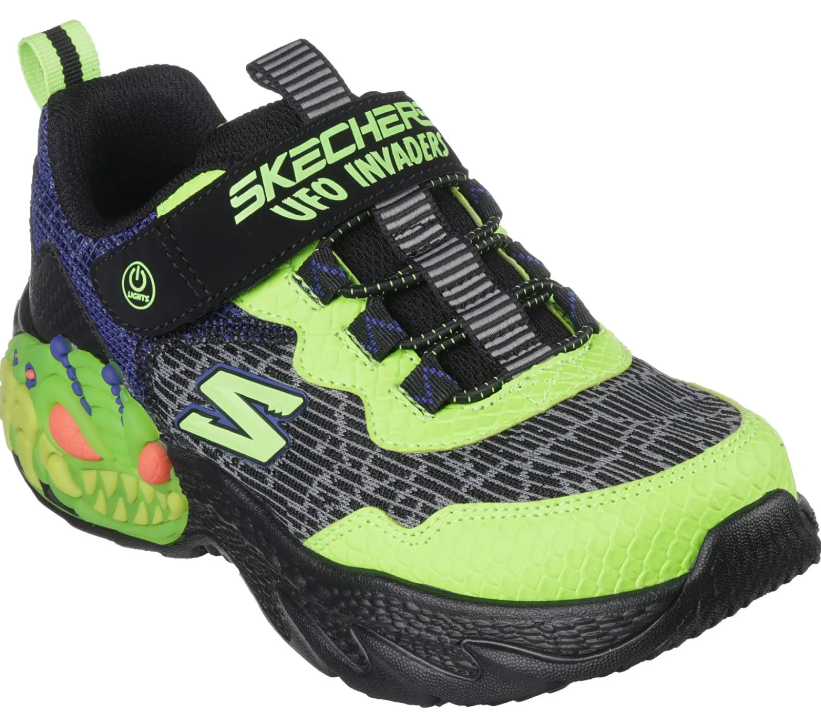 Luzes|Sapatilhas-SKECHERS S-Lights: Creature-Lights PRETO / LIMA