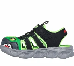 Sandálias-SKECHERS S-Lights: Thermo-Flash - Hydro-Flare PRETO / LIMA
