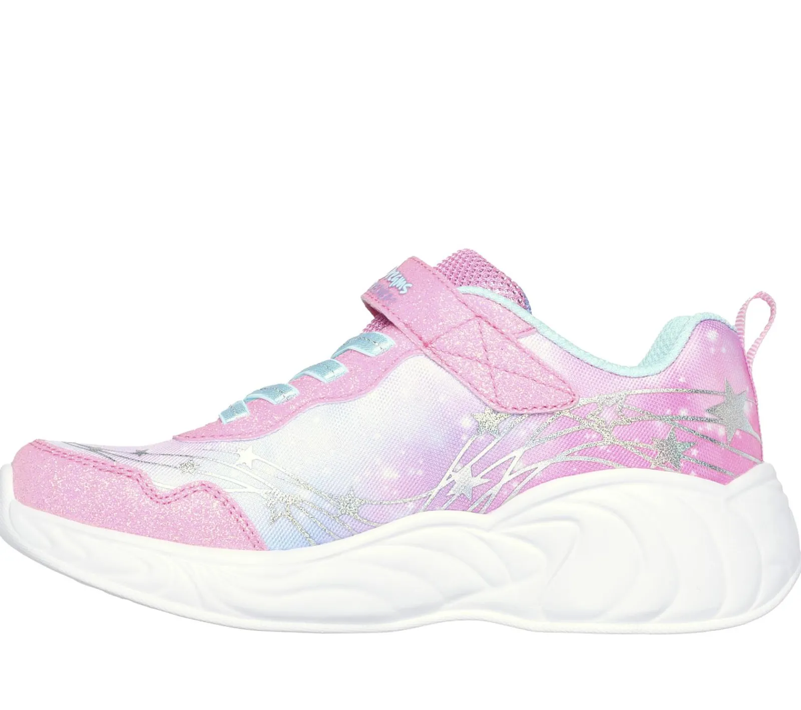 Luzes|Sapatilhas-SKECHERS S-Lights: Unicorn Dreams - Wishful Magic ROSA / TURQUESA