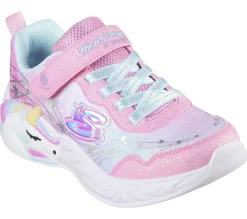 Luzes|Sapatilhas-SKECHERS S-Lights: Unicorn Dreams - Wishful Magic ROSA / TURQUESA