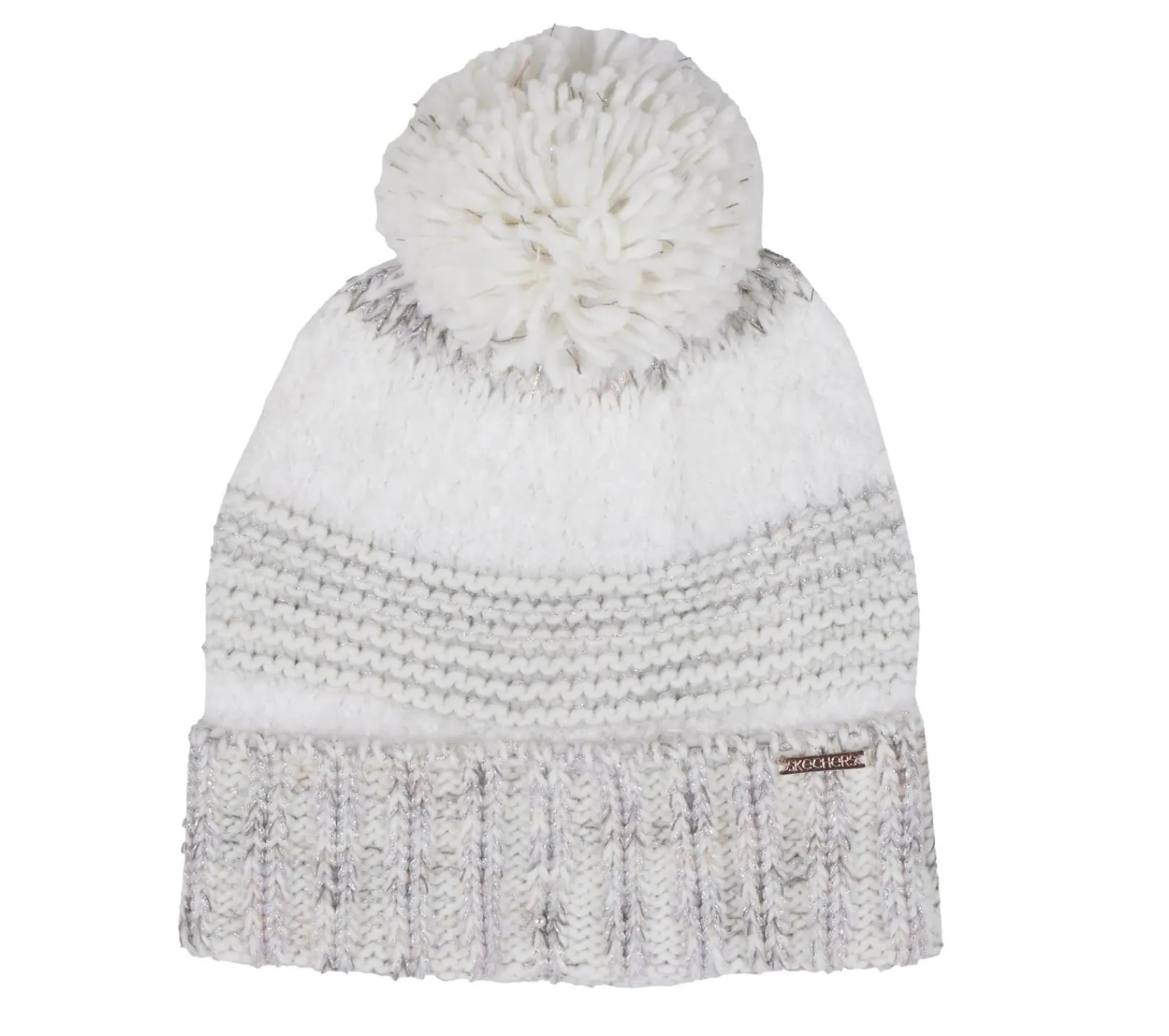 Equipamento Para O Frio|Acessórios-SKECHERS Spacedye Cuff Beanie Hat BRANCO SUJO