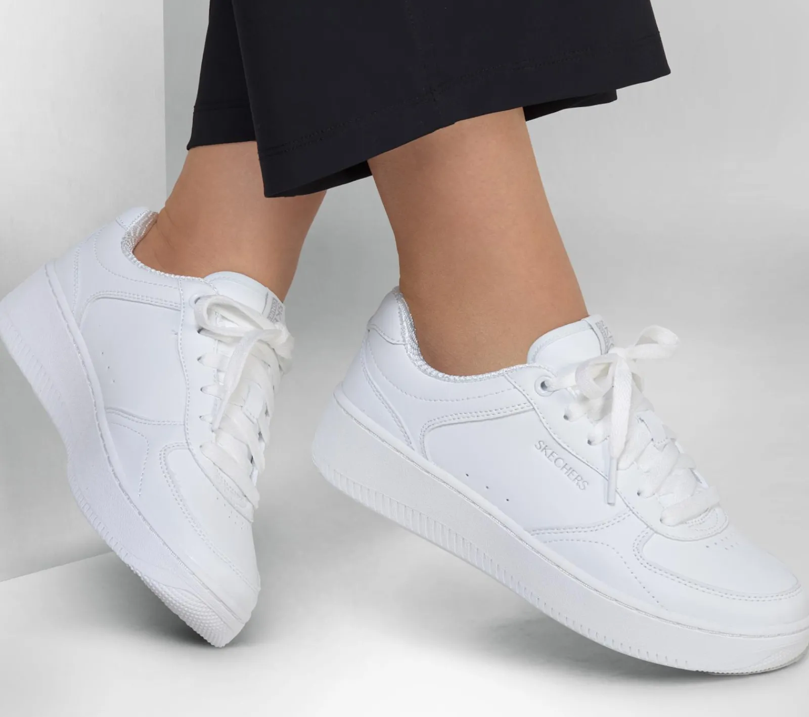 Com Atacadores|Sapatilhas Casuais-SKECHERS Sport Court 2.0 - Core Essential BRANCO