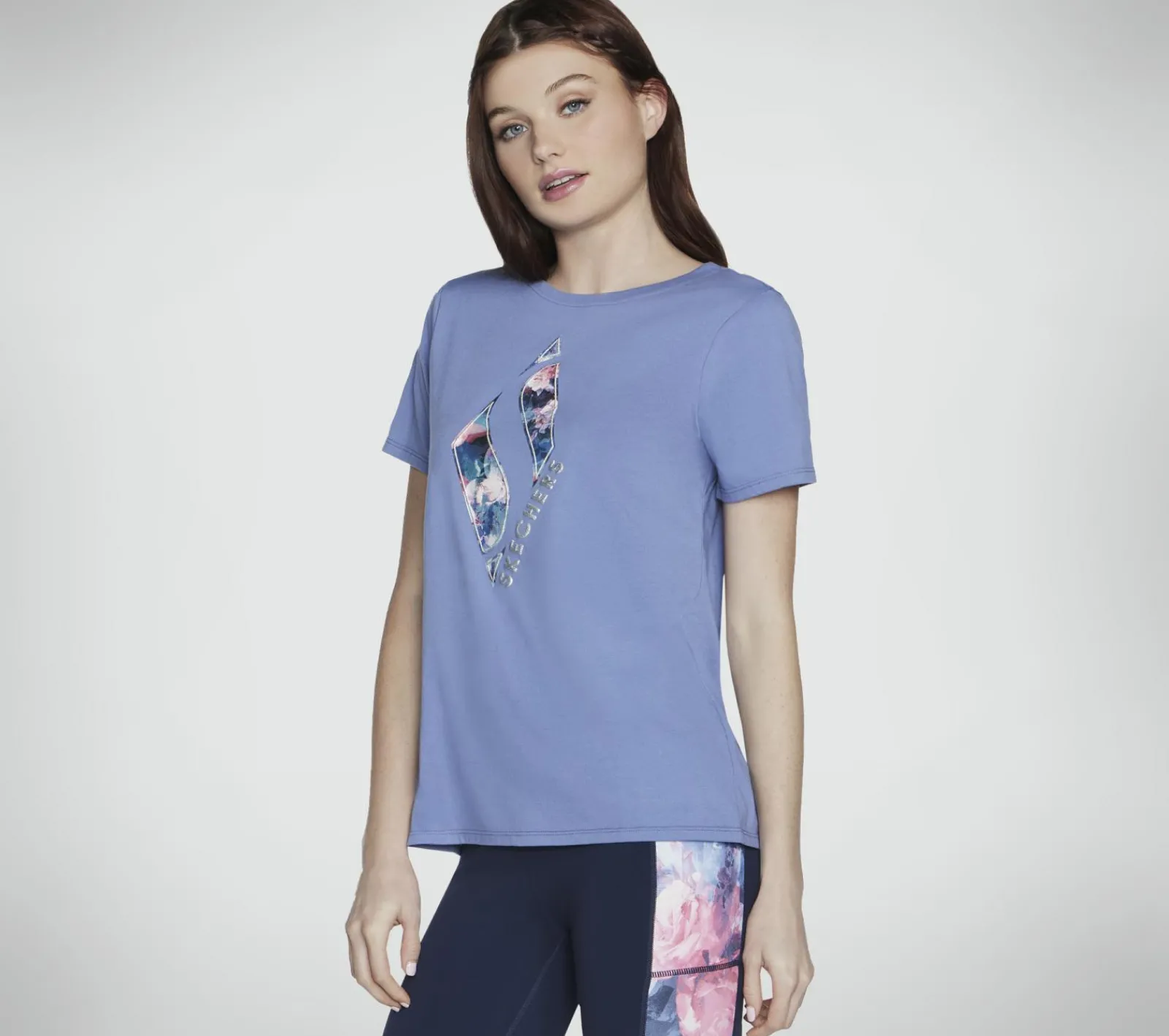 Partes De Cima|Partes De Cima-SKECHERS Summer Rose Tee ROXO / PRATEADO