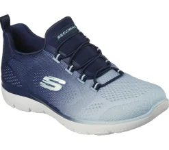 Calçado Sem Atacadores|Sapatilhas Casuais-SKECHERS Summits - Bright Charmer NAVY