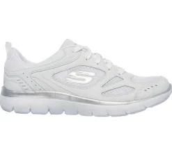 Com Atacadores|Sapatilhas-SKECHERS Summits - Suited BRANCO / PRATEADO