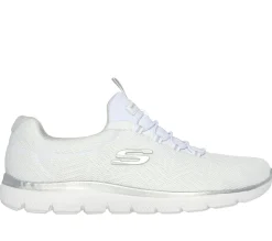 Calçado Sem Atacadores|Sapatilhas Casuais-SKECHERS Summits - Artistry Chic BRANCO / PRATEADO