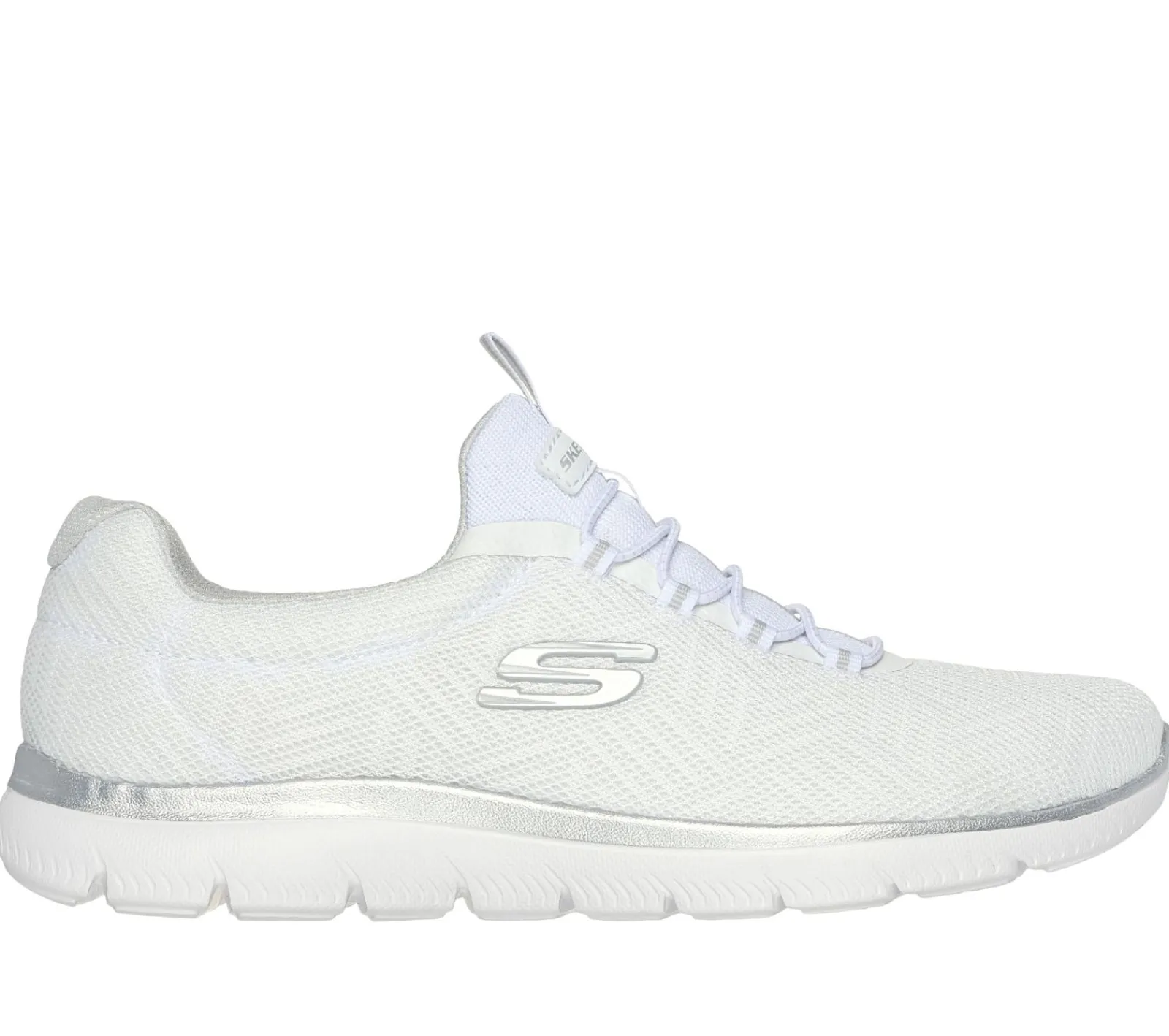 Calçado Sem Atacadores|Sapatilhas Casuais-SKECHERS Summits - Artistry Chic BRANCO / PRATEADO