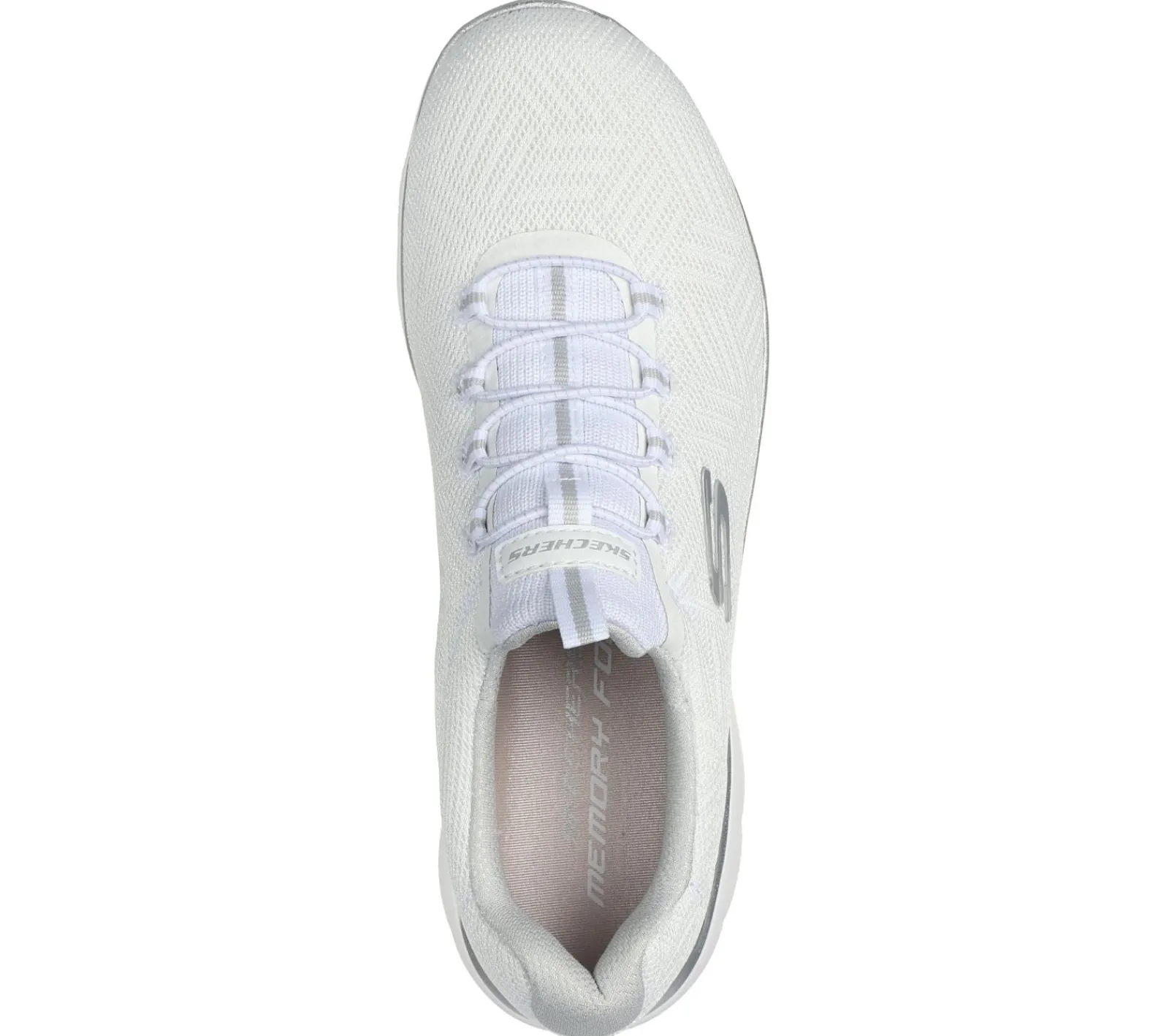 Calçado Sem Atacadores|Sapatilhas Casuais-SKECHERS Summits - Artistry Chic BRANCO / PRATEADO