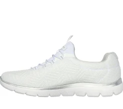 Calçado Sem Atacadores|Sapatilhas Casuais-SKECHERS Summits - Artistry Chic BRANCO / PRATEADO