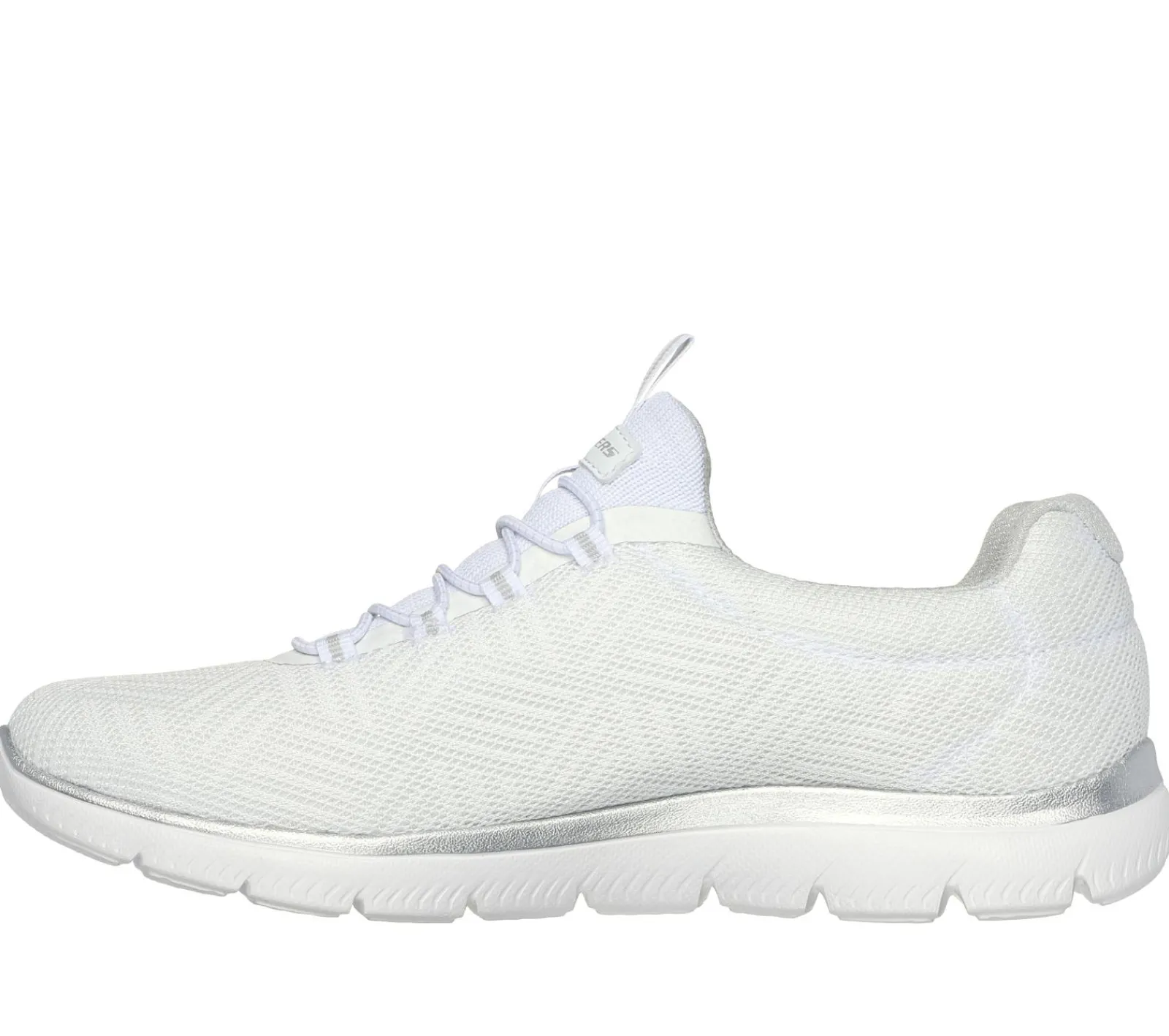 Calçado Sem Atacadores|Sapatilhas Casuais-SKECHERS Summits - Artistry Chic BRANCO / PRATEADO