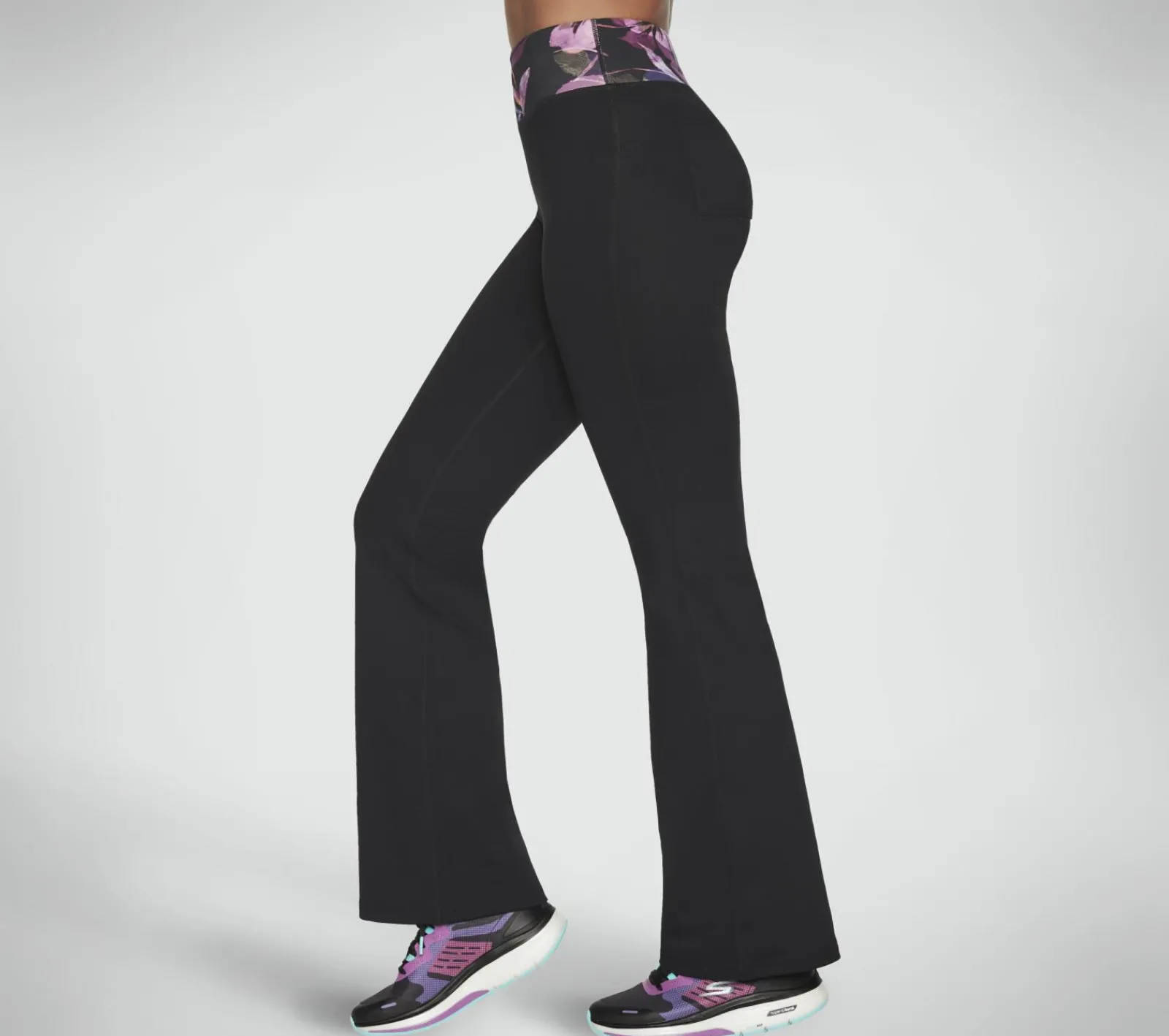 Calças|Partes De Baixo-SKECHERS The GO FLEX Ultraviolet Flare Pant PRETO / ROXO