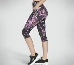 Calças|Partes De Baixo-SKECHERS The GOFLEX Ultraviolet Capri PRETO / ROXO