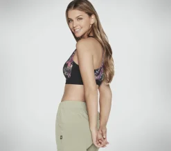Partes De Cima|Partes De Cima-SKECHERS The GOFLEX Ultraviolet Zip Front Bra PRETO / ROXO