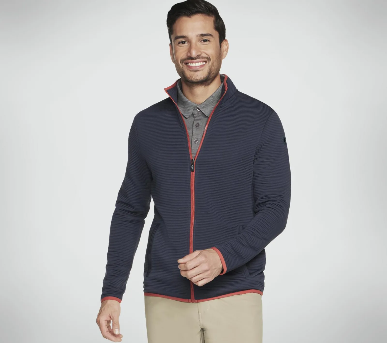 Partes De Cima|Partes De Cima-SKECHERS The Hoodless Hoodie Ottoman Jacket CARVÃO / NAVY