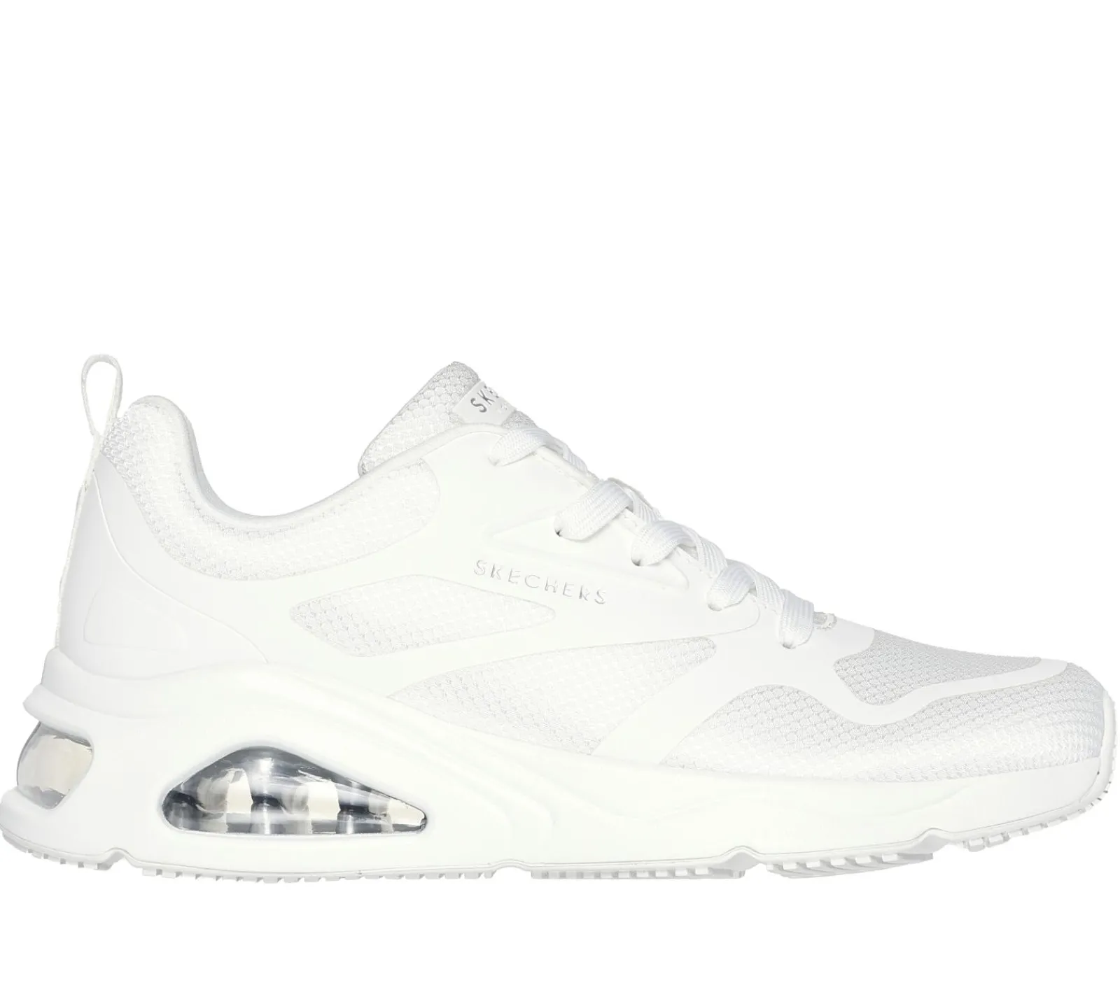 Com Atacadores|Sapatilhas Casuais-SKECHERS Tres-Air Uno - Revolution-Airy BRANCO / PRATEADO