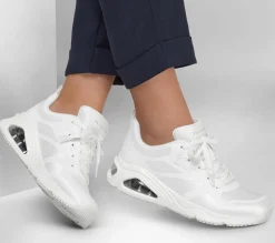 Com Atacadores|Sapatilhas Casuais-SKECHERS Tres-Air Uno - Revolution-Airy BRANCO / PRATEADO