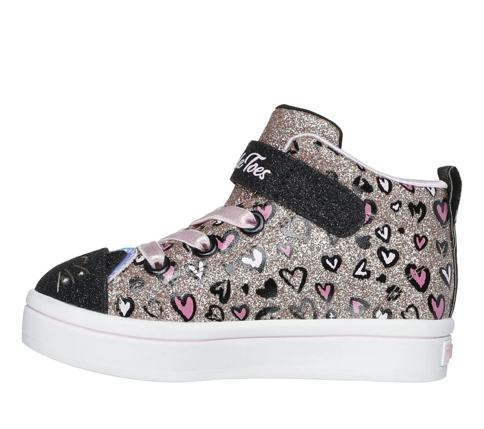 Calçado Sem Atacadores|Luzes-SKECHERS Twinkle Toes: Twi-Lites 2.0 - Kitty Cutie ROSA / DOURADO