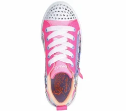Com Atacadores|Luzes-SKECHERS Twinkle Toes: Twinkle Sparks - Flying Hearts ROSA CHOQUE / MULTICOR