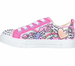 Com Atacadores|Luzes-SKECHERS Twinkle Toes: Twinkle Sparks - Flying Hearts ROSA CHOQUE / MULTICOR