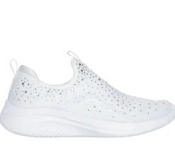 Calçado Sem Atacadores|Sapatilhas Casuais-SKECHERS Ultra Flex 3.0 - Glam Night BRANCO / PRATEADO